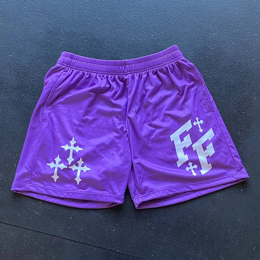 Faith & future Cross Print Shorts