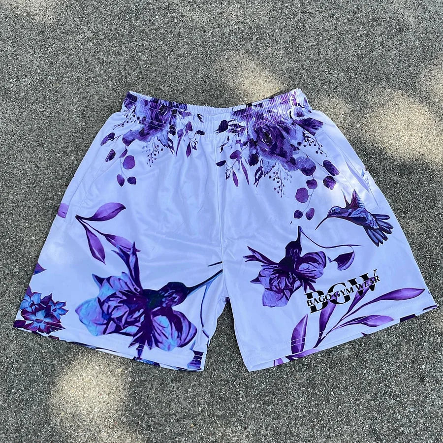 Hummingbird Floral Print Shorts