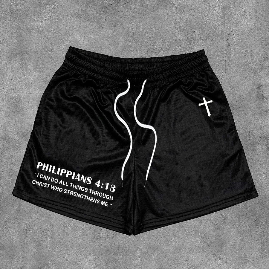 Philippians 4:13 Print Shorts