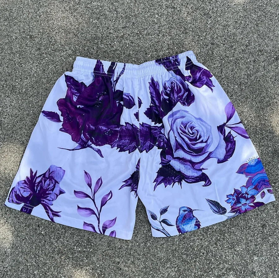 Hummingbird Floral Print Shorts