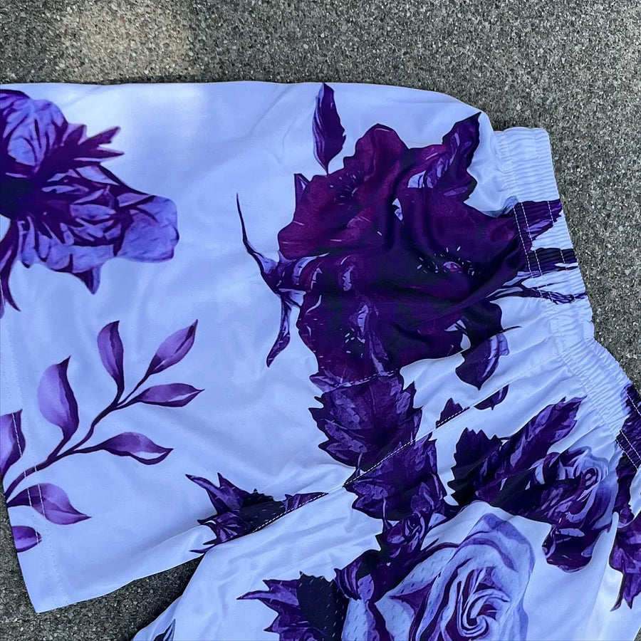 Hummingbird Floral Print Shorts