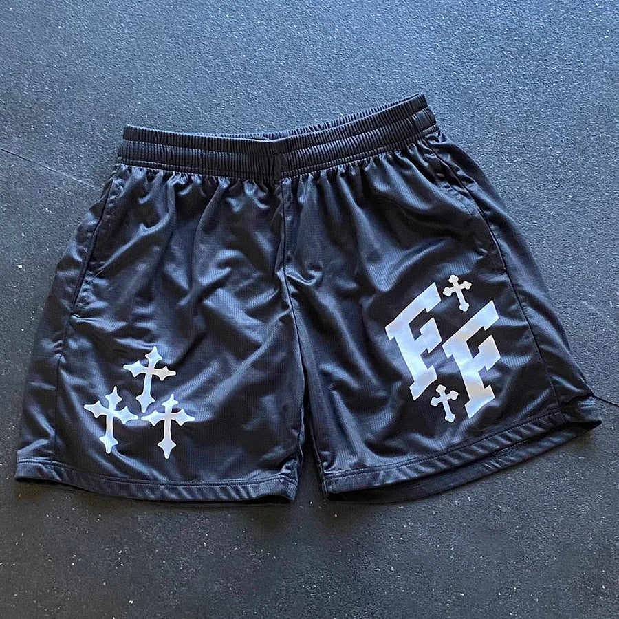 Faith & future Cross Print Shorts