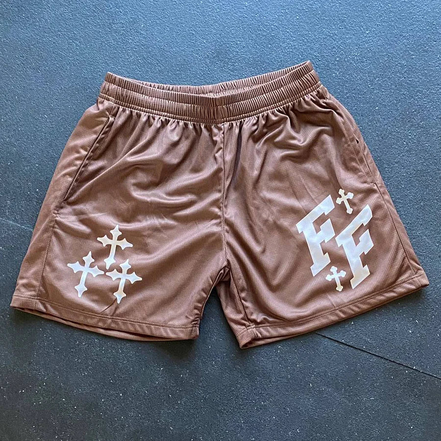Faith & future Cross Print Shorts