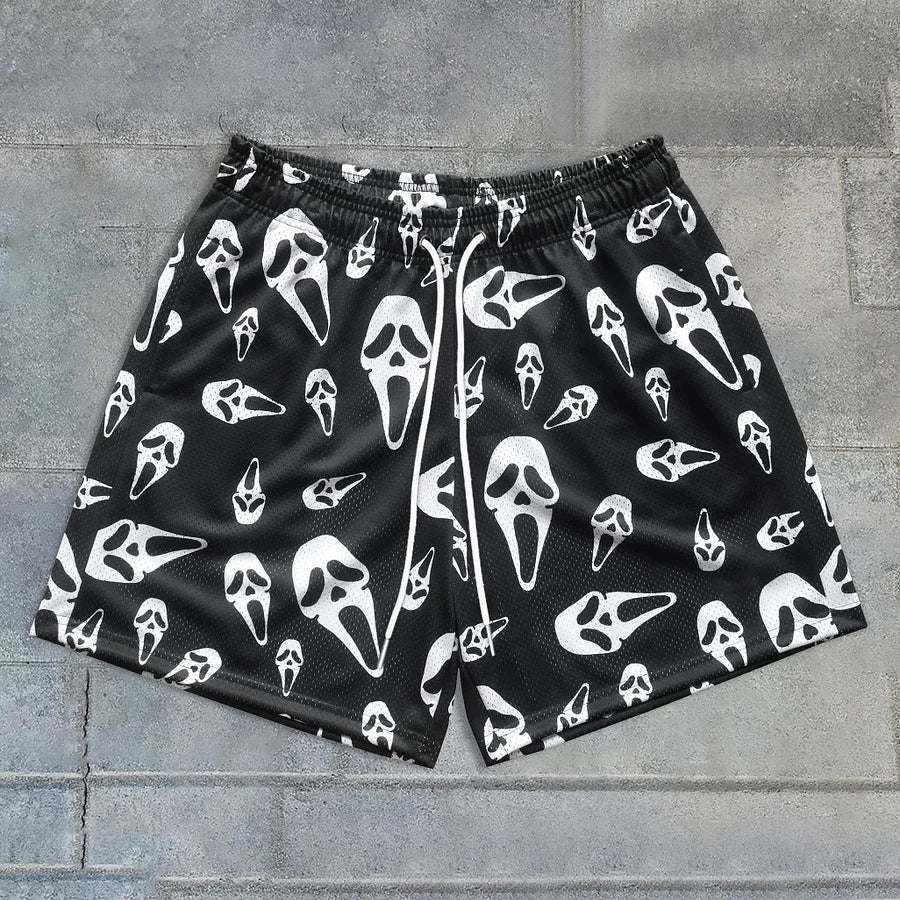 Skull Print Shorts